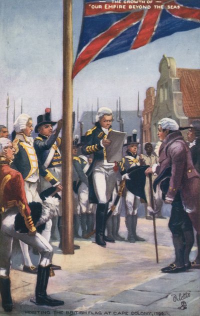 A brit zászló kitűzése Cape Colonynál, 1796 alkotó: English School