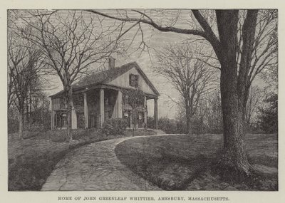 John Greenleaf Whittier otthona, Amesbury, Massachusetts (metszet) alkotó: English School
