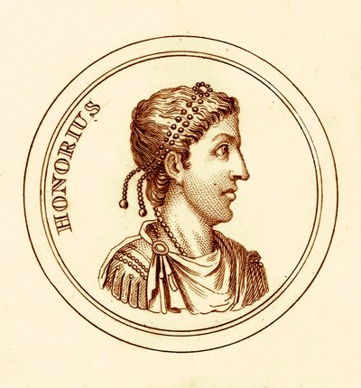 Honorius, illusztráció a The Universal Historical Dictionary-ből, George Crabbtól, 1825-ben (digitálisan javított kép) alkotó: English School