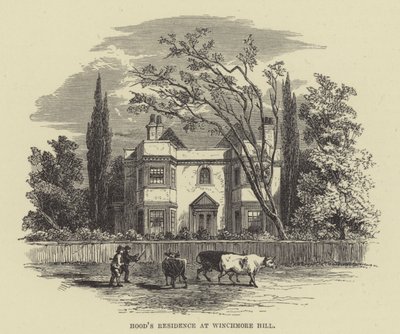 Hood rezidenciája a Winchmore Hillben (metszet) alkotó: English School