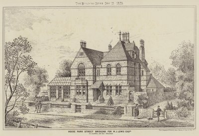 House Park Street Bridgend, W J Lewis Esquire számára (metszet) alkotó: English School