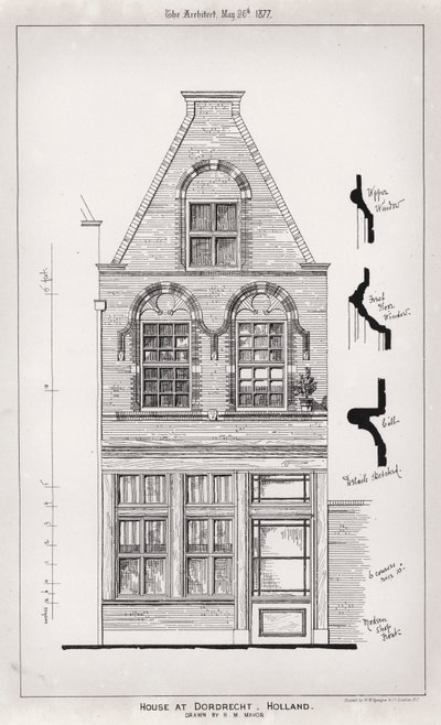 Ház Dordrechtben, Hollandia (metszet) alkotó: English School