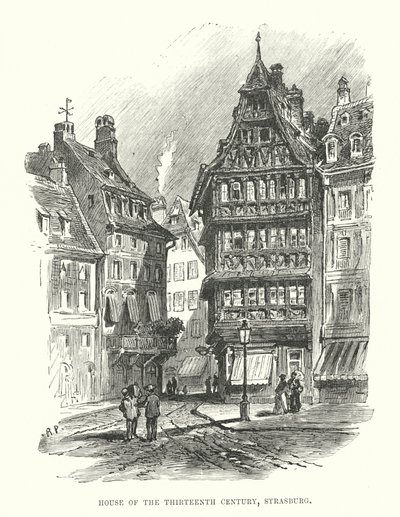 A tizenharmadik század háza, Strasburg (metszet) alkotó: English School