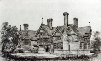 Harrow Wealdben nemrégiben felállított ház a „The Building News”-ból, 1872. szeptember 6. alkotó: English School