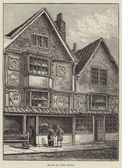 Házak a Péter utcában (metszet) alkotó: English School