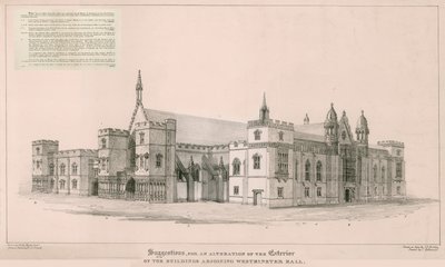 Parlament házai: Javaslatok a Westminster Hall melletti épületek külső megjelenésének megváltoztatására alkotó: English School