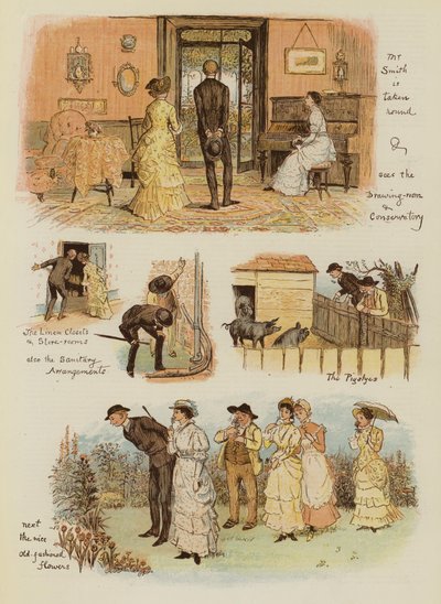 Hogyan vett Tankerville Smith egy vidéki kunyhót (chromolitho) alkotó: English School