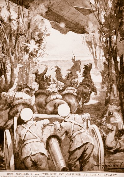 Hogyan törte össze és foglalta el az orosz lovasság a Zeppelin 5-öt, 1914-1919 alkotó: English School