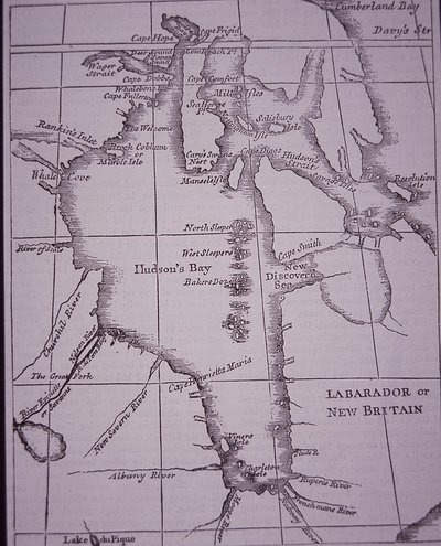 Hudson Bay Company, a Hudson-öböl 1744-ben megjelent térképe alkotó: English School