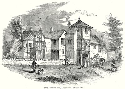 Hulme Hall, Laneashire. - Elülső nézet (metszet) alkotó: English School