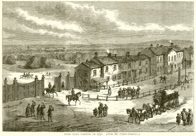 A Hyde Park Corner 1750-ben alkotó: English School