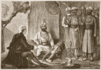 Hyder Ali és a misszionárius, illusztráció a Cassells Illustrated History of India-ból, James Granttől, pub. 1879 alkotó: English School