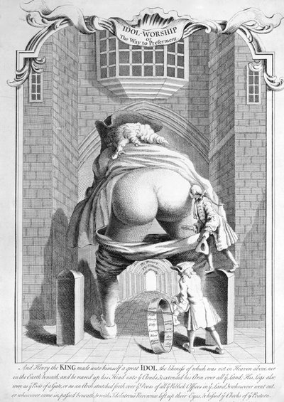 Bálványimádás vagy a preferencia útja, 1740 alkotó: English School