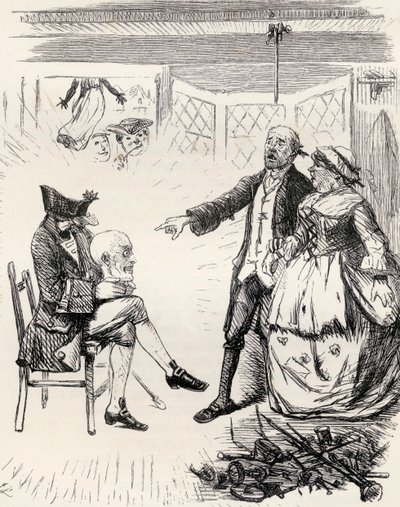 Illusztráció J. Leech nyomán a „The Legend of Hamilton Tighe” című vershez, Thomas Ingoldsby „The Ingoldsby Legends or Mirth and Marvels” című költeményéhez, 1865-ben megjelent alkotó: English School