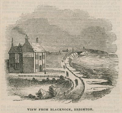 Illusztráció, amely a brightoni földcsuszamlást ábrázolja alkotó: English School