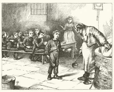 Illusztráció Oliver Twisthez (metszet) alkotó: English School