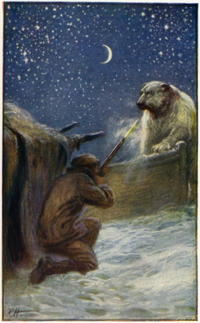 William H. G. Kingston illusztrációja a Peter The Whalerhez (színes litográfia) alkotó: English School