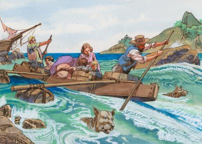 Illusztráció: Swiss Family Robinson alkotó: English School