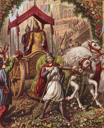 Illusztráció John Bunyan The Holy War című könyvéhez (színes litográfia) alkotó: English School