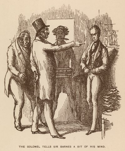 Illusztráció a The Newcomes-hoz, Thackeray (litho) alkotó: English School