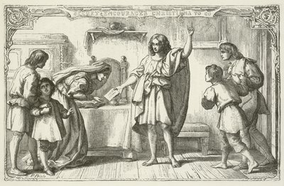 Illusztráció a zarándokok fejlődéséhez, John Bunyantól alkotó: English School