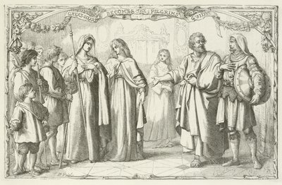 Illusztráció a zarándokok fejlődéséhez, John Bunyantól alkotó: English School