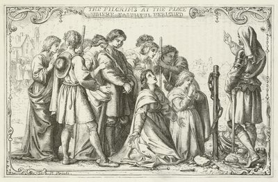 Illusztráció a zarándokok fejlődéséhez, John Bunyantól alkotó: English School