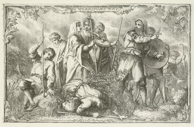 Illusztráció a zarándokok fejlődéséhez, John Bunyantól alkotó: English School