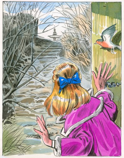 Illusztráció a Titkos kerthez (guache papíron) alkotó: English School