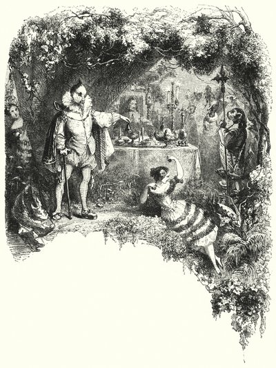 Illusztráció a baletthez, a Le Diable boiteux-hoz vagy Az ördög két pálcikán (metszet) alkotó: English School