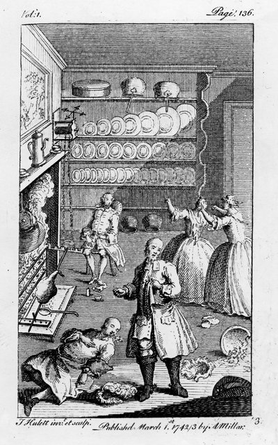 Illusztráció a "Joseph Andrews és barátja, Abraham Adams úr kalandjainak története" című könyvből, írta Henry Fielding, megjelent 1742-ben. alkotó: English School