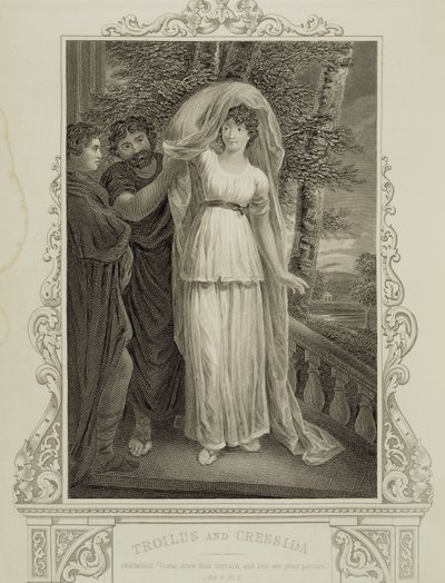 Illusztráció: Troilus és Cressida, III. felvonás, 2. jelenet, William Shakespeare (1564-1616) alkotó: English School