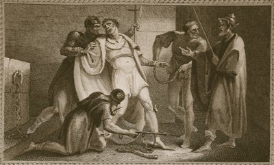Stephen bebörtönzése, David Humes illusztrációja Anglia története, pub. R. Bowyer, London, 1812 alkotó: English School