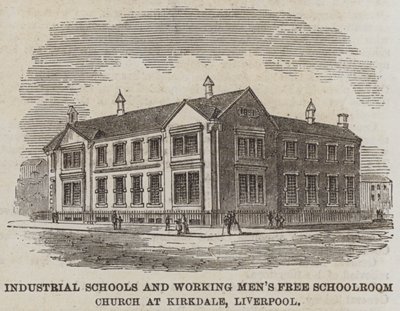 Ipari iskolák és dolgozó férfiak szabadiskolai temploma, Kirkdale, Liverpool (metszet) alkotó: English School
