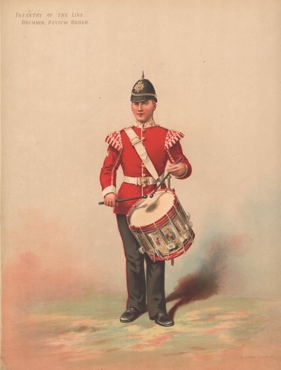 Gyalogság a vonalból, dobos, felülvizsgálati parancs alkotó: English School