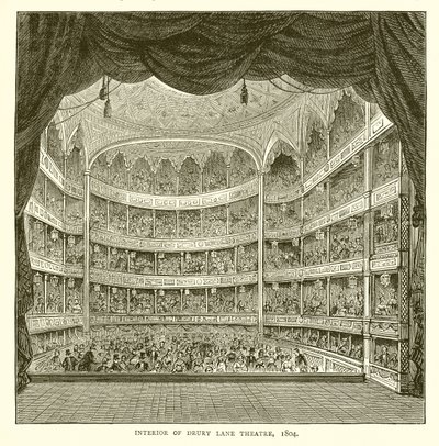 A Drury Lane Színház belseje, 1804 alkotó: English School
