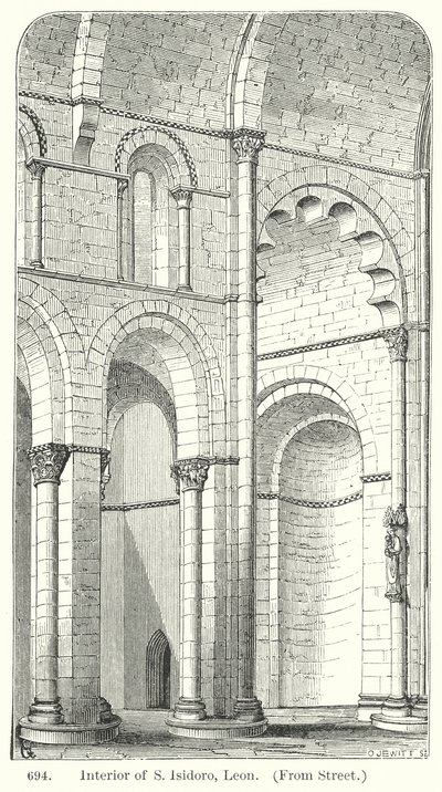 A S. Isidoro templombelső, Leon (metszet) alkotó: English School