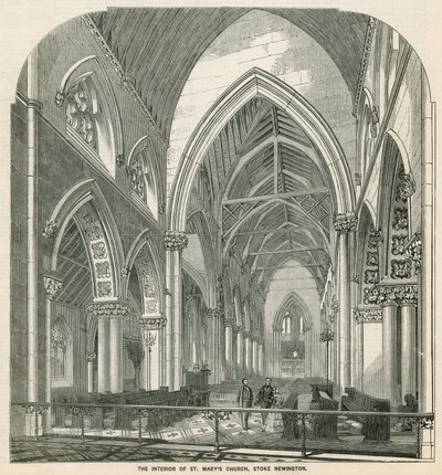 A St Marys templom belseje Stoke Newingtonban alkotó: English School