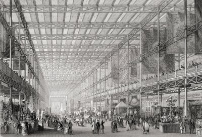 Az 1851-es nagy ipari kiállítás belseje a Hyde Parkban a Cyclopaedia of Useful Arts & Manufactures kiadványból, Charles Tomlinson szerkesztette, 1880-as évek alkotó: English School