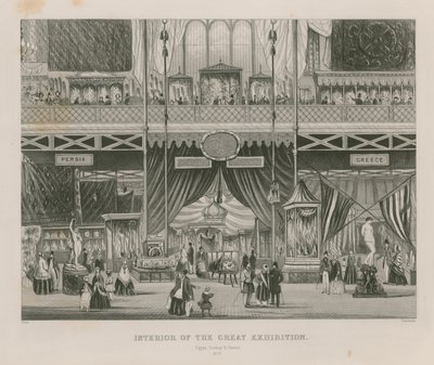 A Nagy Kiállítás belseje, 1851, Egyiptom, Törökország és Görögország alkotó: English School