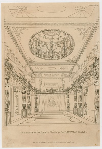 A Piccadilly-i egyiptomi terem nagy szobájának belseje alkotó: English School