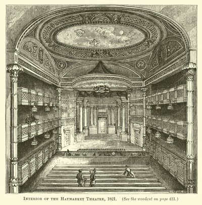 A Haymarket Színház belső tere, 1821 alkotó: English School