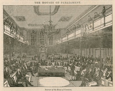 Az alsóház belseje, Westminster, London alkotó: English School