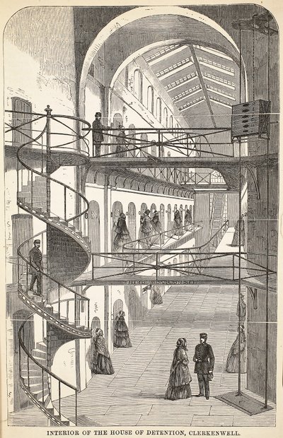 A Börtönház belseje, Clerkenwell, illusztráció a londoni bűnügyi börtönökből és Henry Mayhew és John Binny jelenetei a börtönéletből, pub. 1862 alkotó: English School
