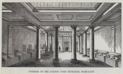 A londoni kukoricatőzsde belseje, Mark-Lane (metszet) alkotó: English School