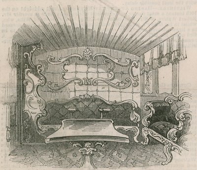A királyi vasúti kocsi belseje alkotó: English School