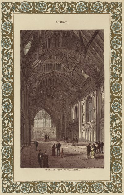 A Guildhall belső képe (színes gravírozás) alkotó: English School
