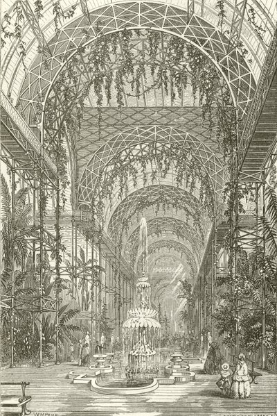 Belső nézet a Crystal Palace, Sydenham alkotó: English School