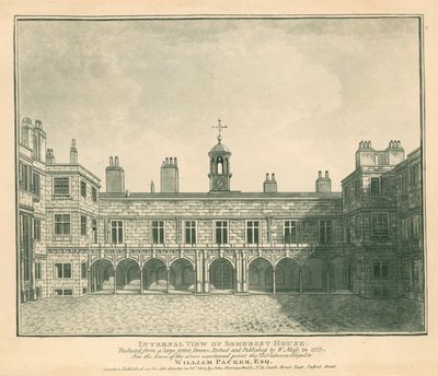 Belső nézet Somerset House, The Strand, London; W Moss 1777-ben rajzolt nyomtatványa alapján alkotó: English School