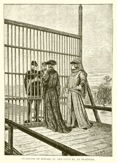 IV. Edward és XI. Lajos interjúja a Picquignyben alkotó: English School